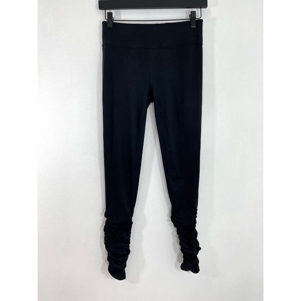 Sweaty Betty All Day Full Length Black Ruched Hem Leggings Womens Size Small